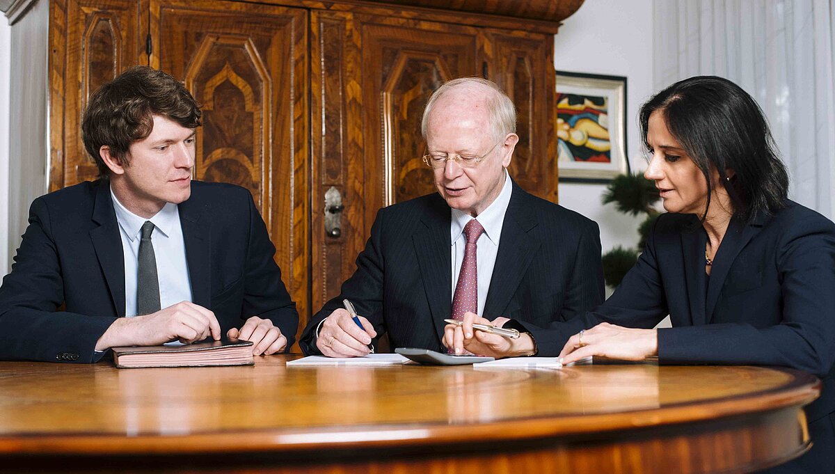 Daniel Baum (von links), Herbert Baum und Sevay Schröder